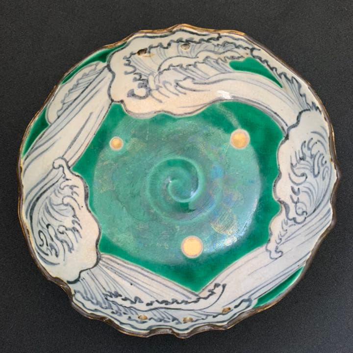 京焼（清水焼）高橋 道八　向付6客　絵付　波ノ絵