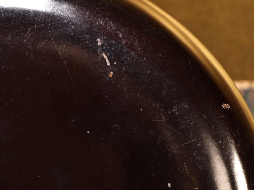 BK419　時代輪島塗　春草家門金蒔絵　丸盆　煎茶盆　菓子盆　三客　大聖寺　吸物