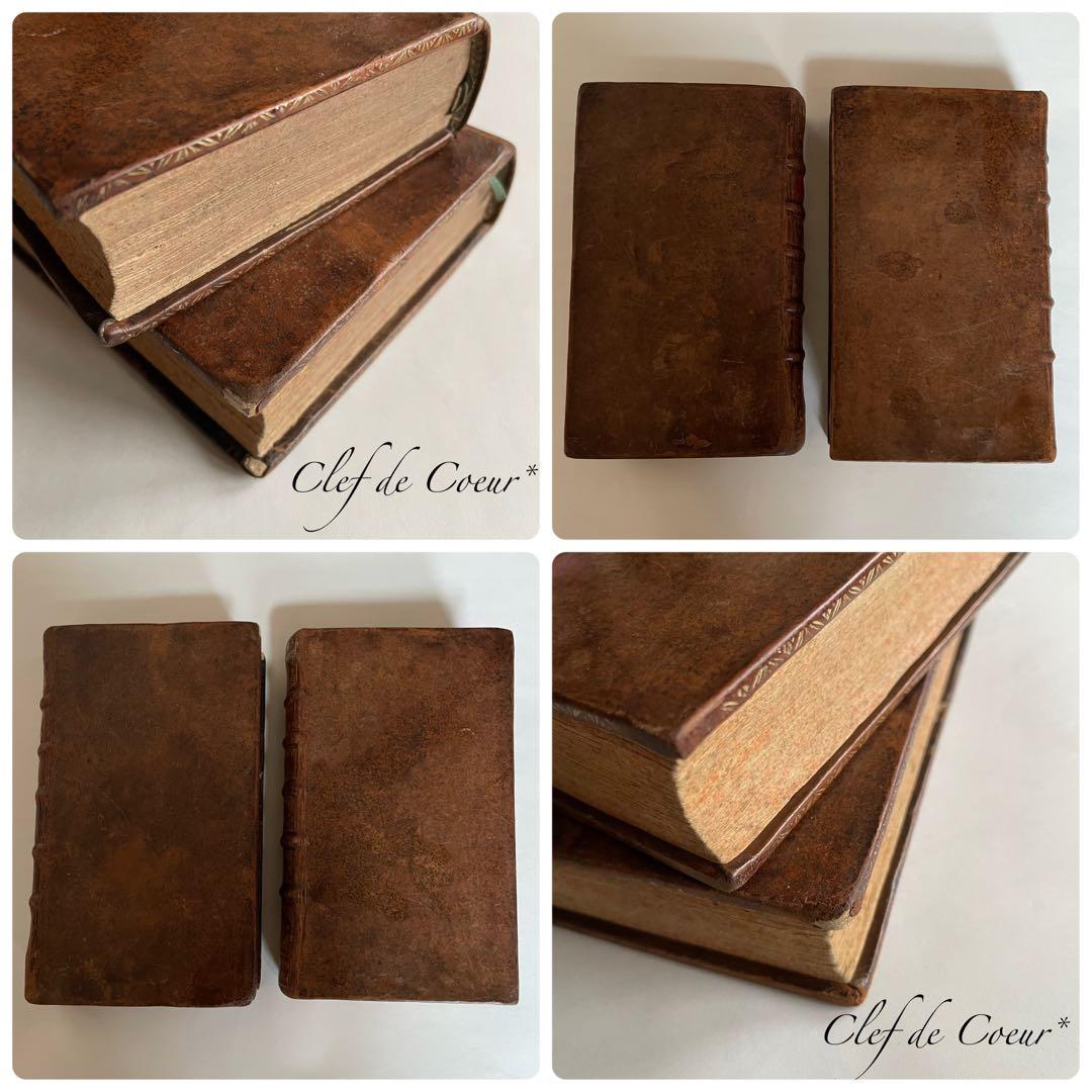 0226F フランスアンティーク 300年超 総革装丁 洋書古書 ディスプレイ本