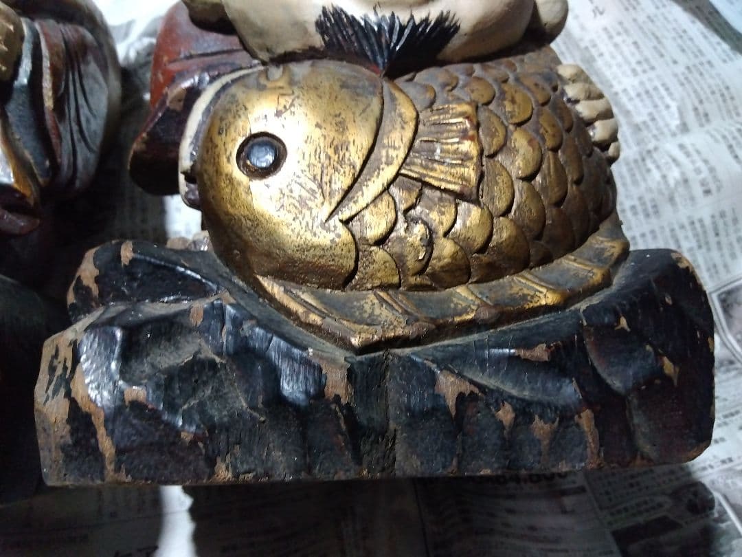 ♪大きな恵比寿大黒　彩色　いたみがあります。