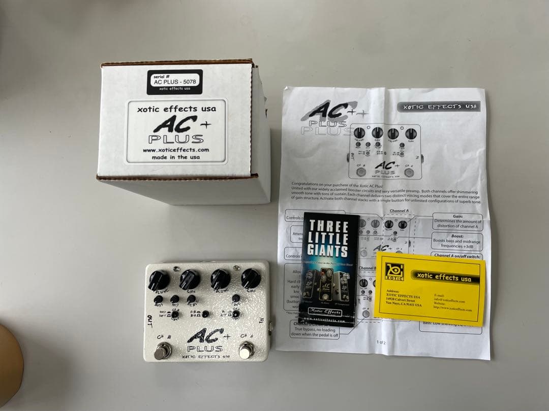 こんにちは。 Xotic Effects AC+ PLUS