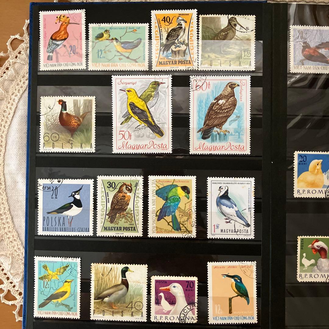 日本、世界の古切手コレクション　古いハガキ３枚　戦前　切手アルバム