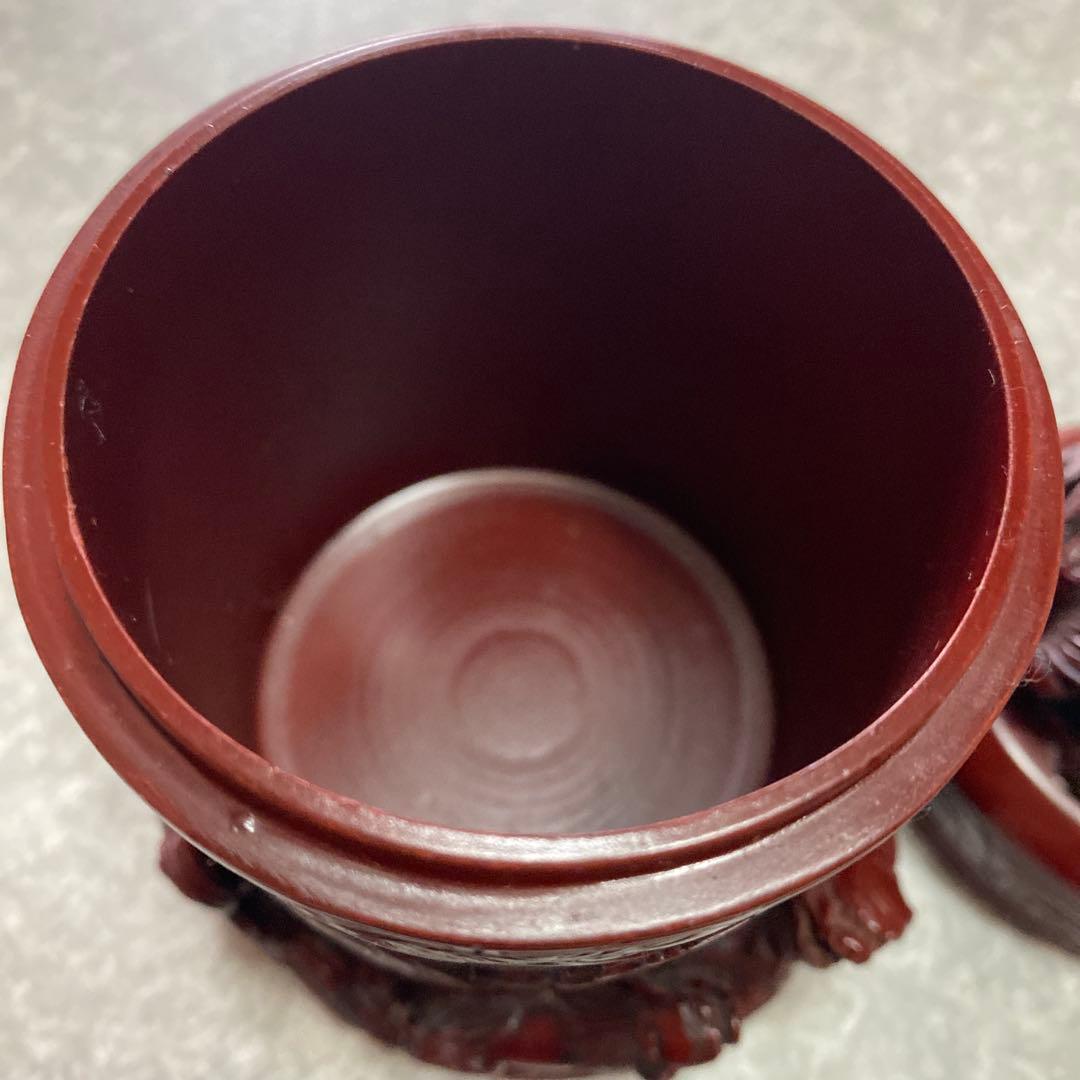 中国　工芸品　漆器　小物入　骨董品