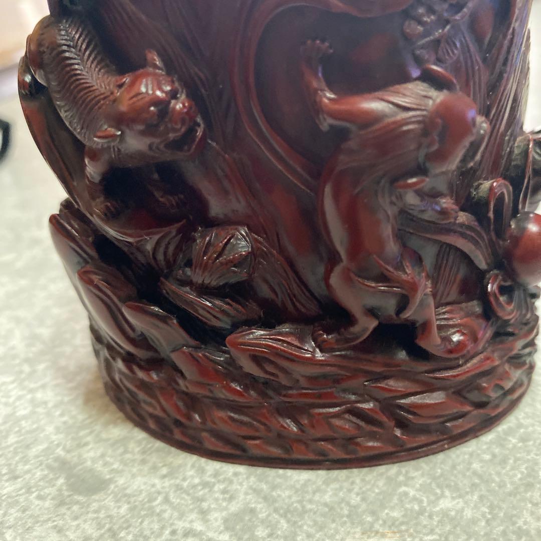 中国　工芸品　漆器　小物入　骨董品