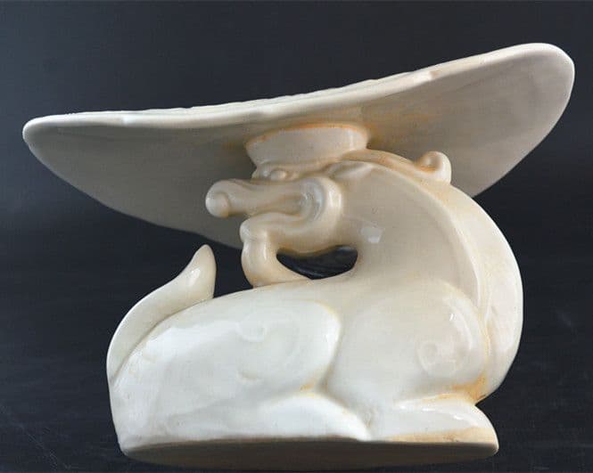 宋定窯彫刻白磁龍枕 景徳鎮 陶磁器 装飾品 現代工芸品 美術品 置物