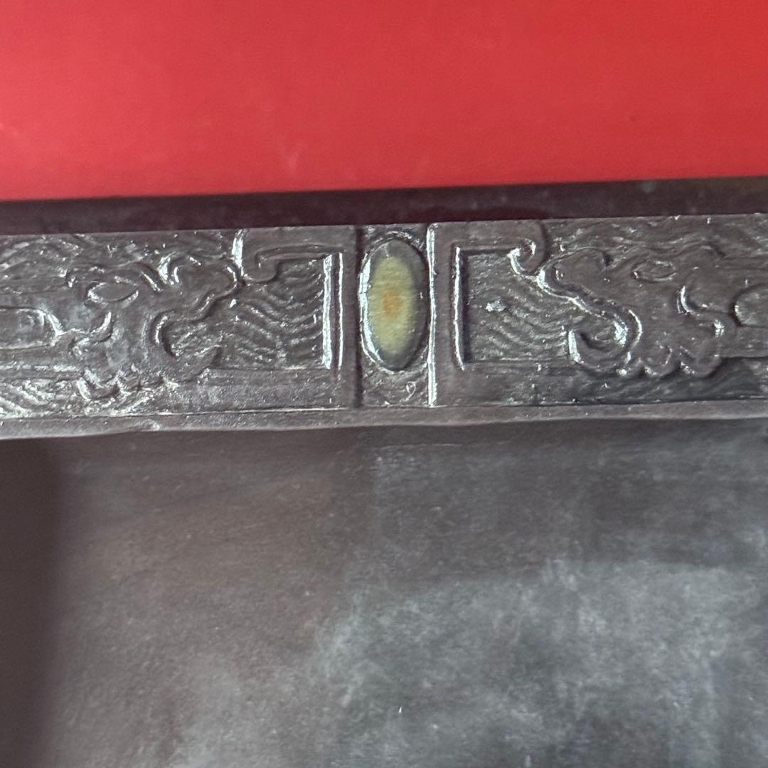 大雪特価‼️新春期間限定‼️不世出の名品‼️旧家蔵出端渓硯『古松❌瀧　硯』」唐木箱1点