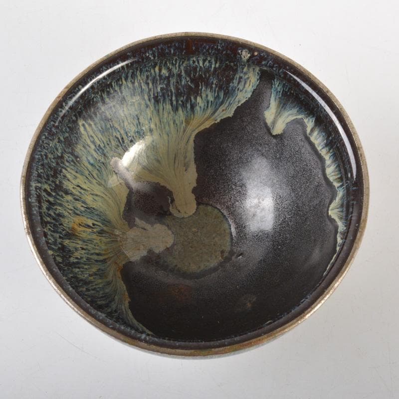 中国　窯変　天目茶碗　時代箱付　N　6511