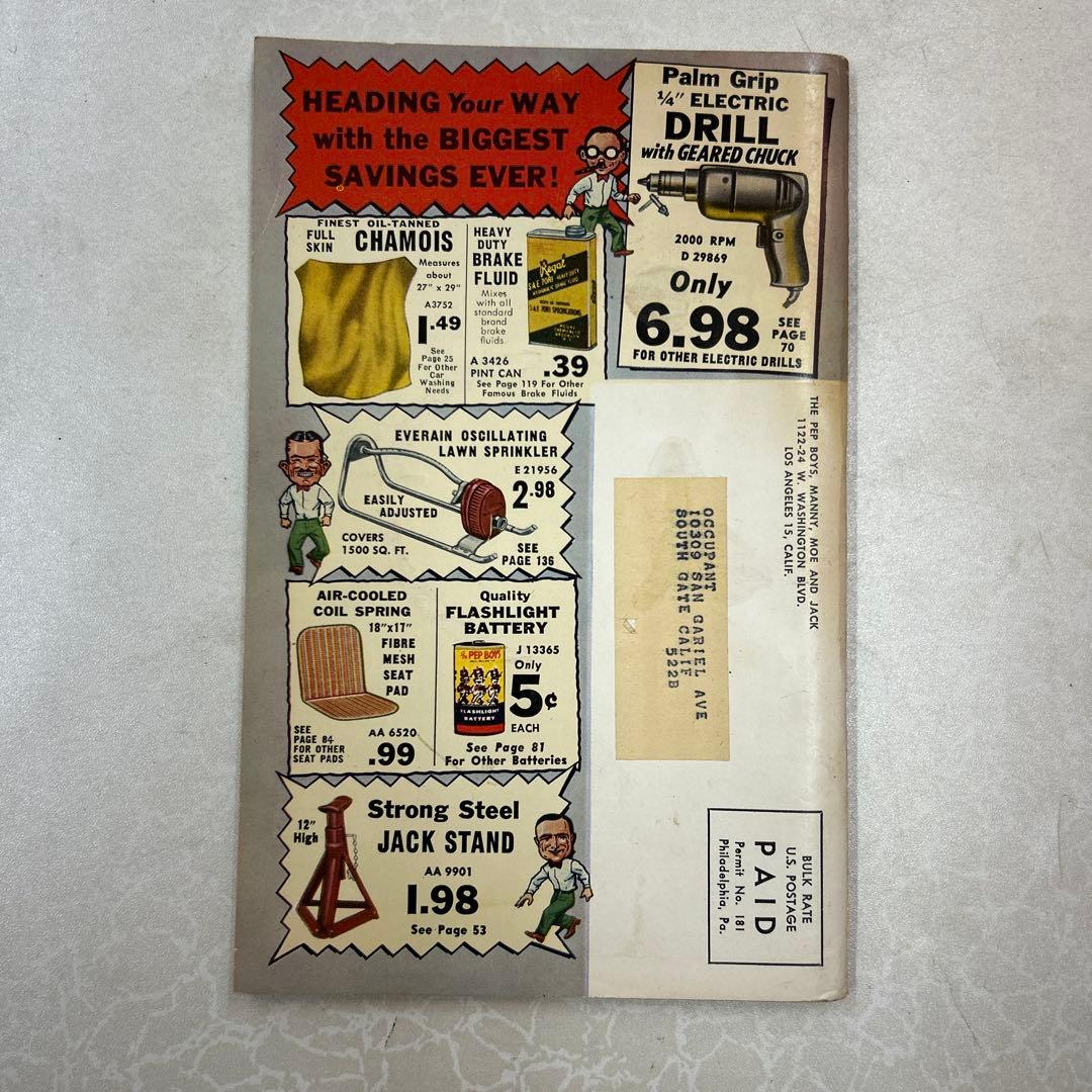 1962 年ビンテージPep Boys カタログ１冊