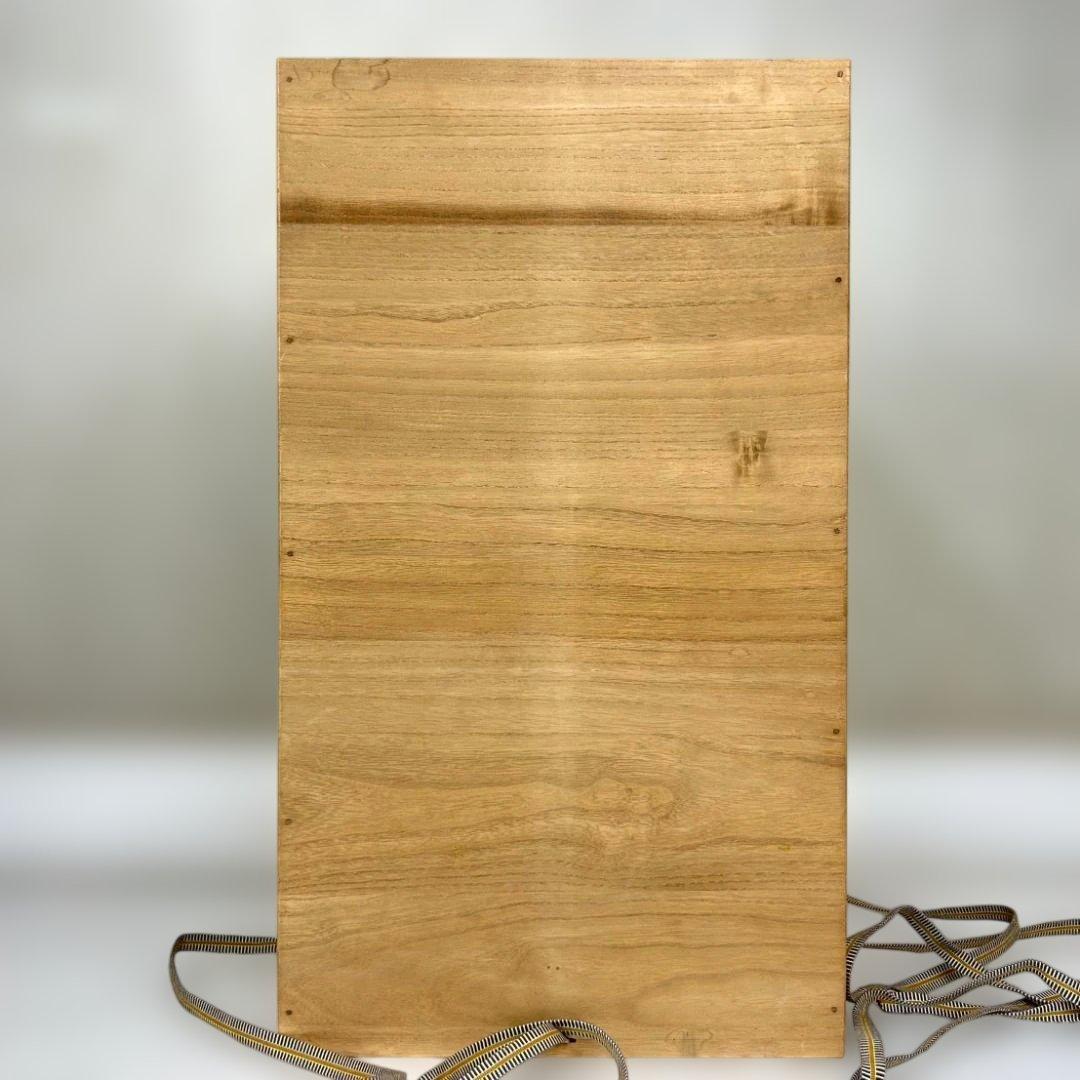 植松隆　『彩泥線紋四角扁器』　美術品　陶芸　作家物　桐箱入り