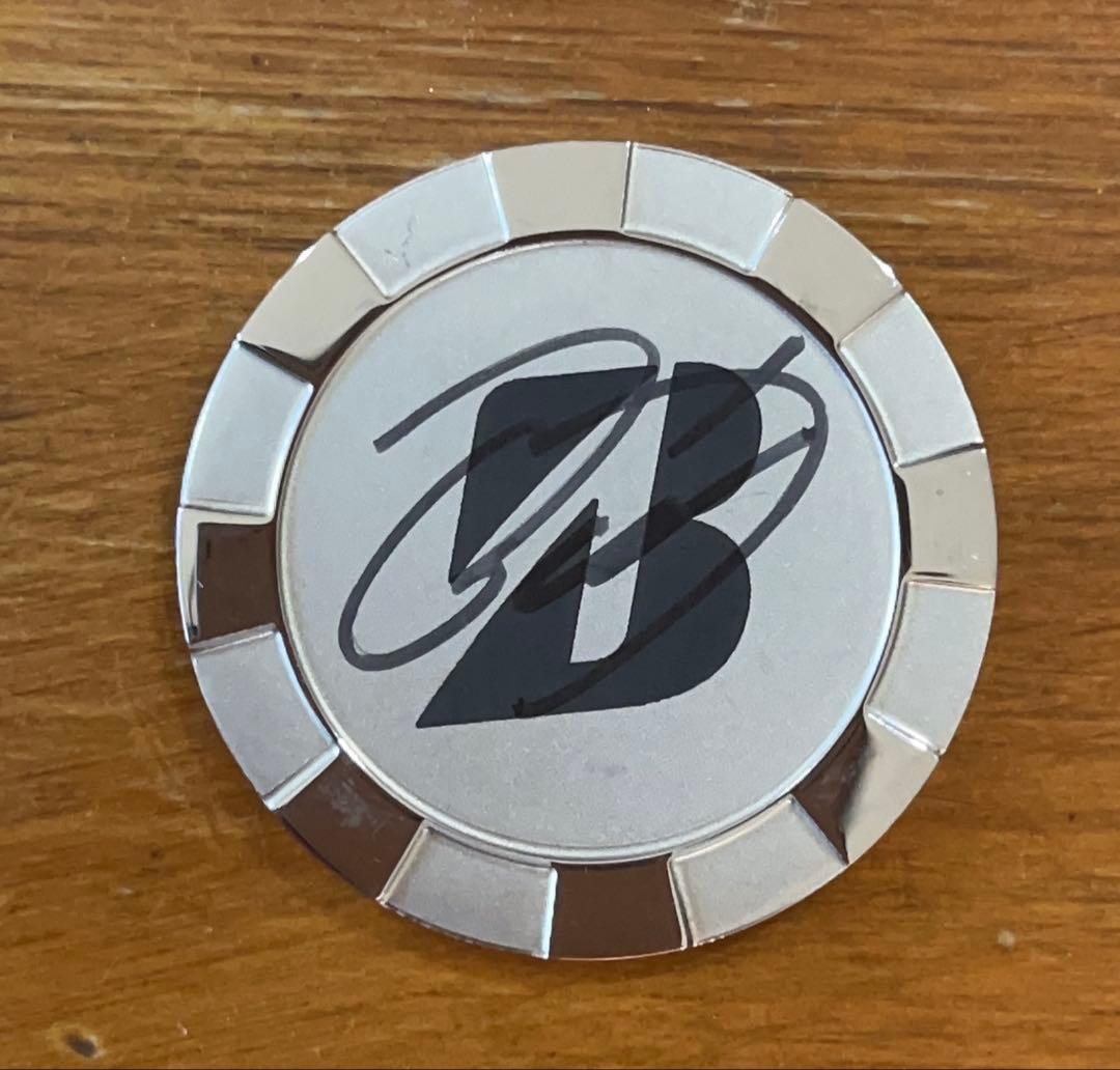 鶴岡果恋　ブリヂストン ゴルフマーカー サイン入り