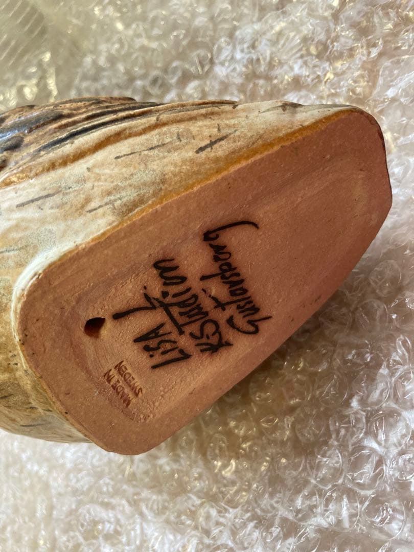 リサラーソン　入手困難　梟　フクロウ　陶器　直筆サイン　フル