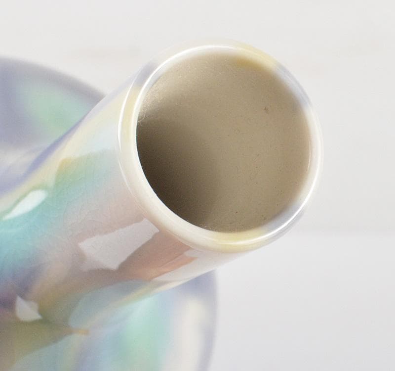 九谷焼　四代　徳田八十吉作　彩釉　一輪挿し　花入れ　共箱　D　R5100