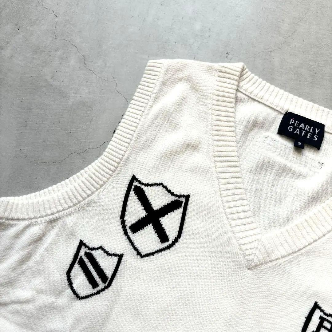 PEARLY GATES パーリーゲイツ カシミア混 Vネック ニットベスト 2