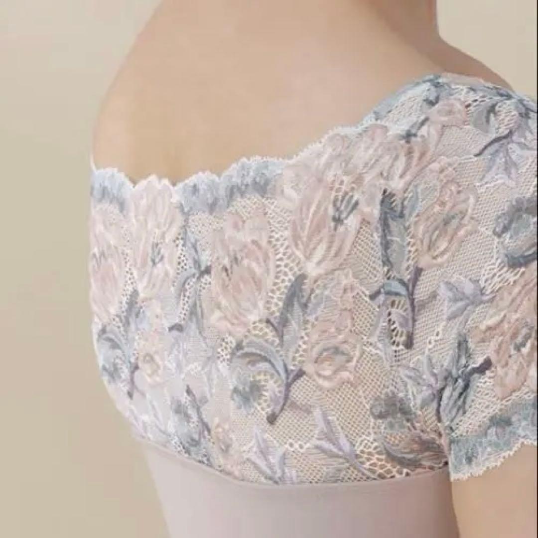 花柄レース　オフショルダー　バレエレオタード
