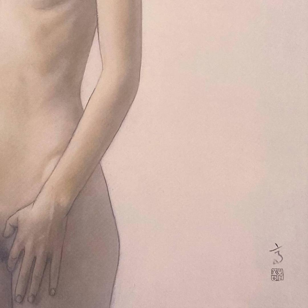 高塚省吾、【真向から朝日】、希少な額装用画集画、新品高級額 額装付