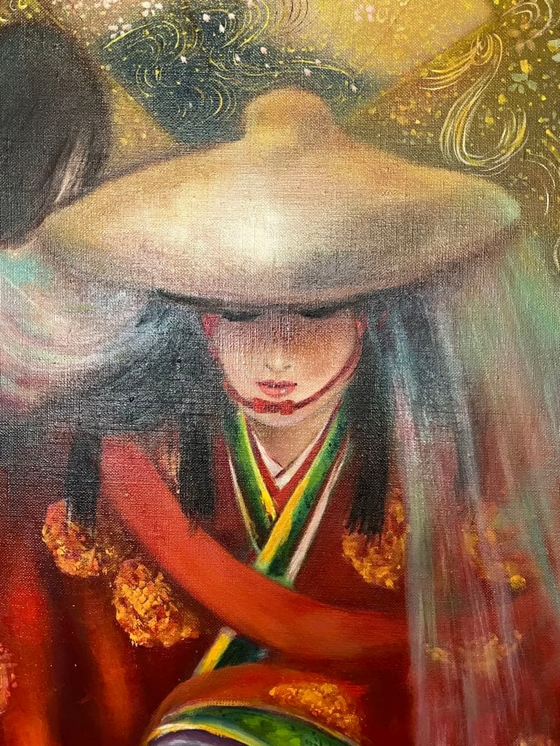 諸川たま子 惜別 源氏物語 日本画 絵画 油絵 油彩画