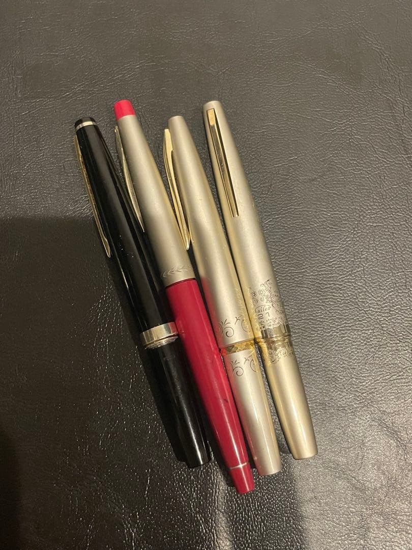 【金】エリート pilot等万年筆おまとめk21 k18 k14 4本