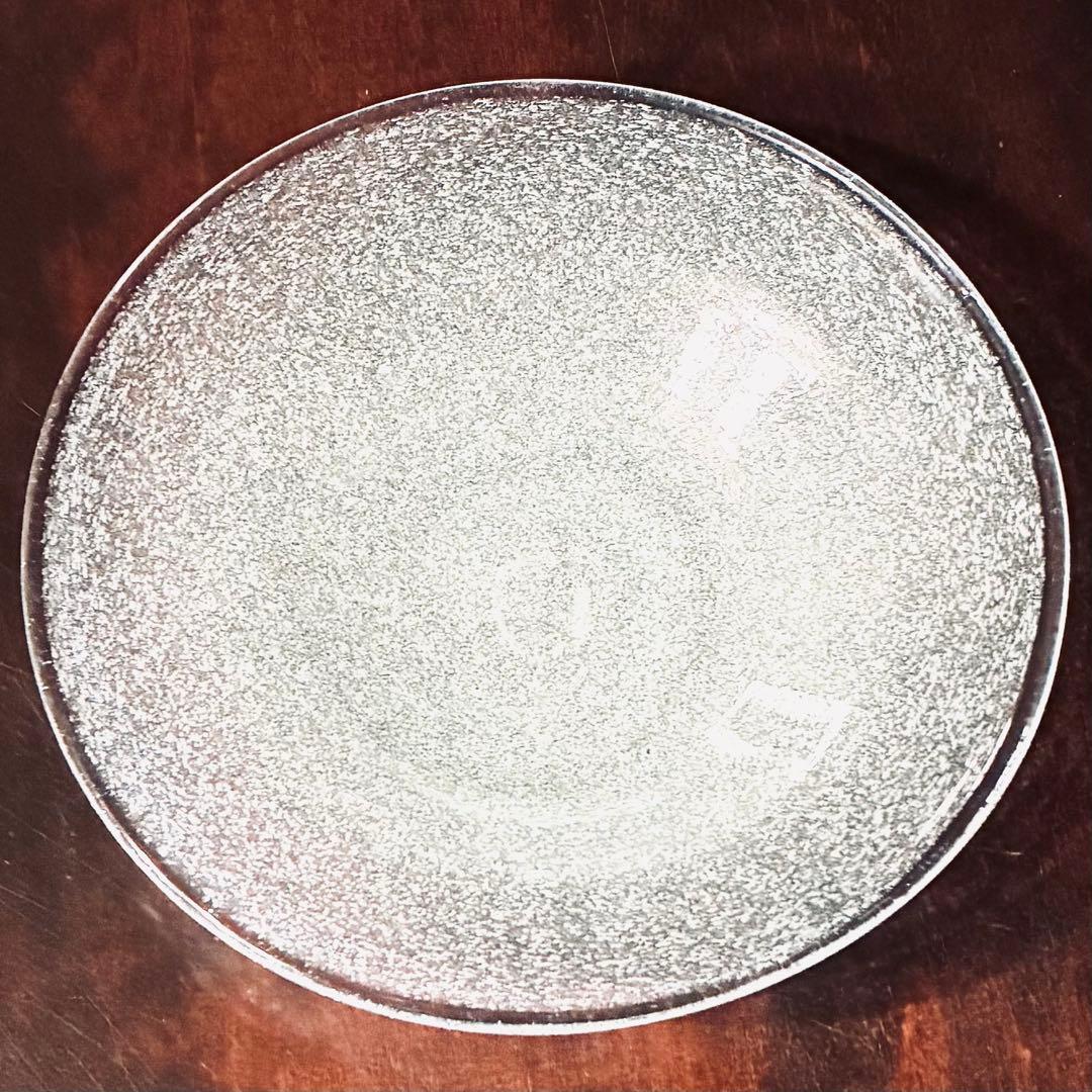 横山秀樹　皿鉢　白泡　吹きガラス