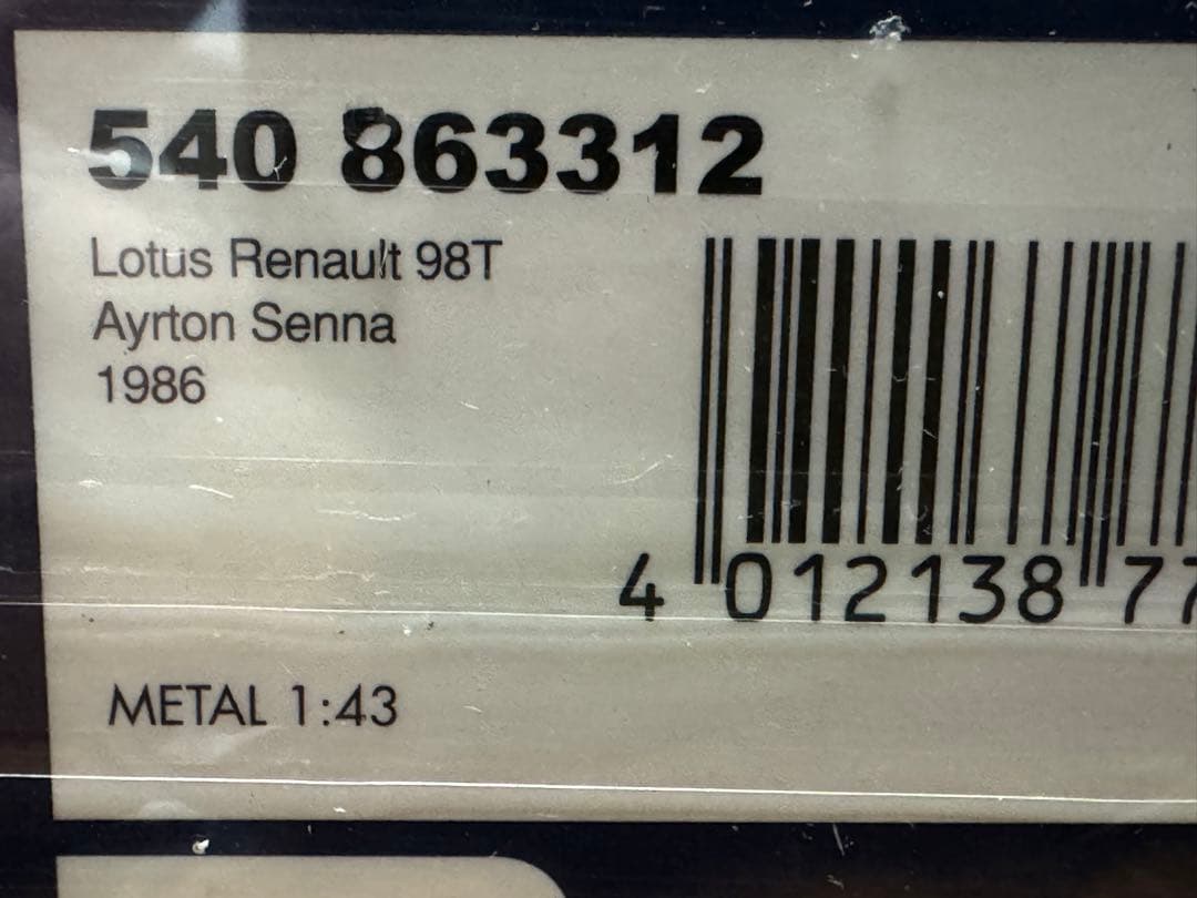 ミニチャンプス ロータス ルノー 98T A.セナ 1986 ウェザリング仕様