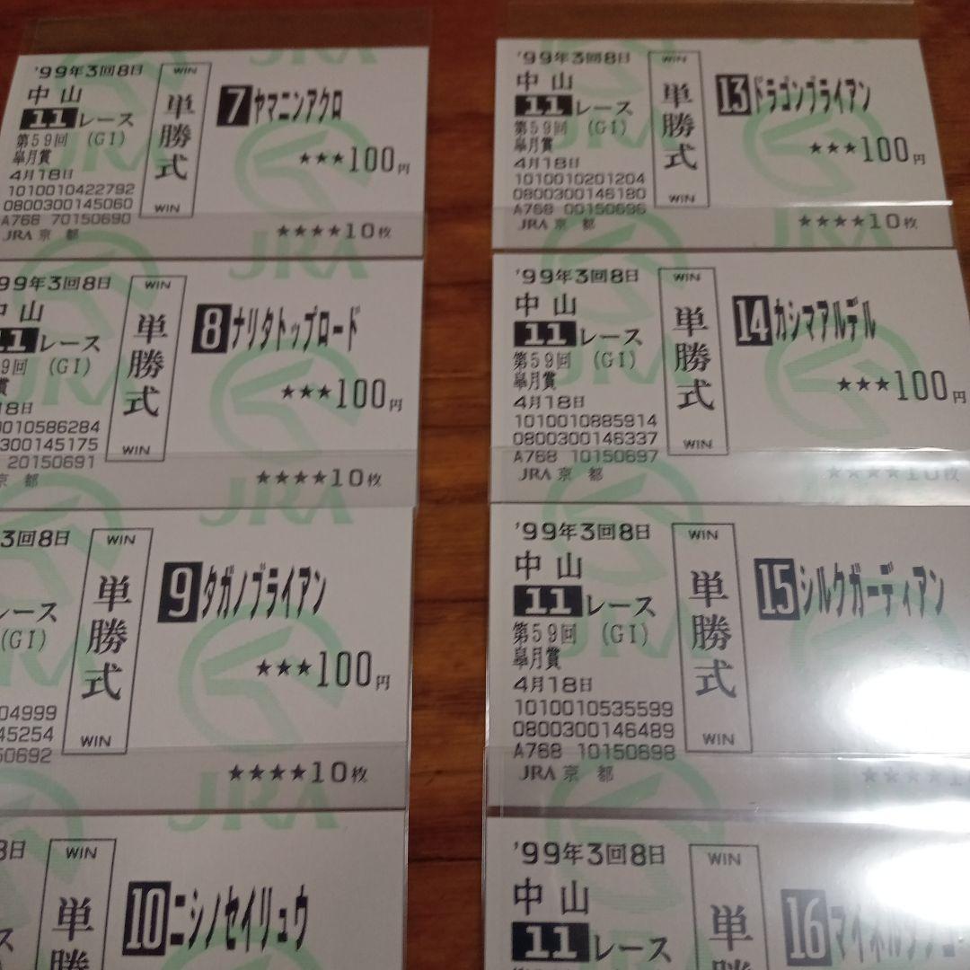 テイエムオペラオー 皐月賞　的中単勝馬券含む全18頭セット　アドマイヤベガ