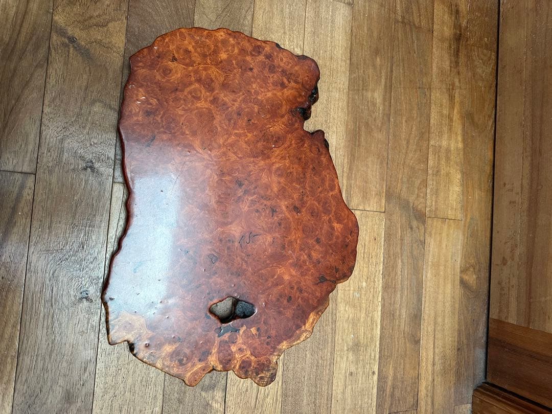 木製飾り台　カリン　美しい木目 無垢材　昭和　花台