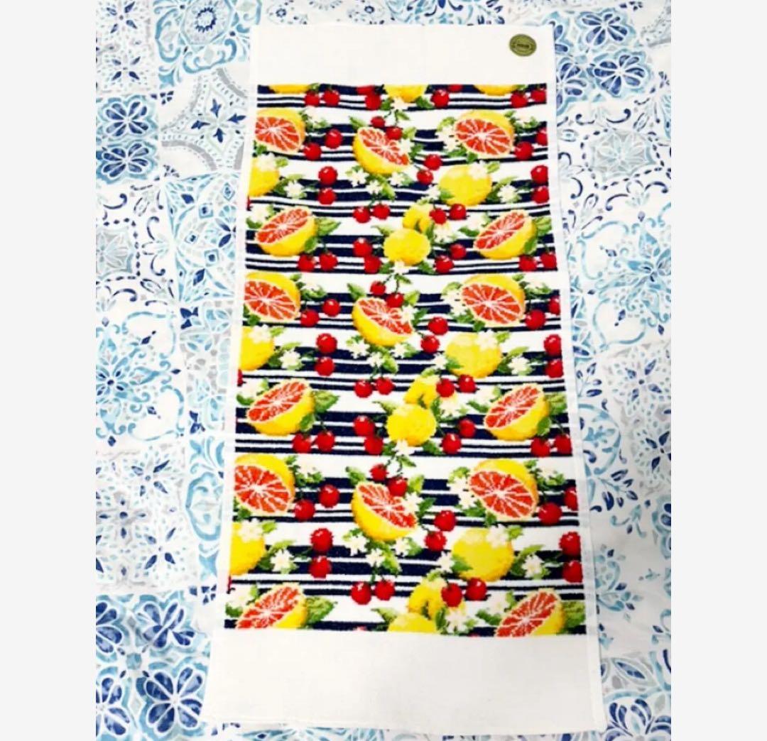 新品未使用 フェイラー チェスティ フルーツ ミックス ボーダー フェイスタオル