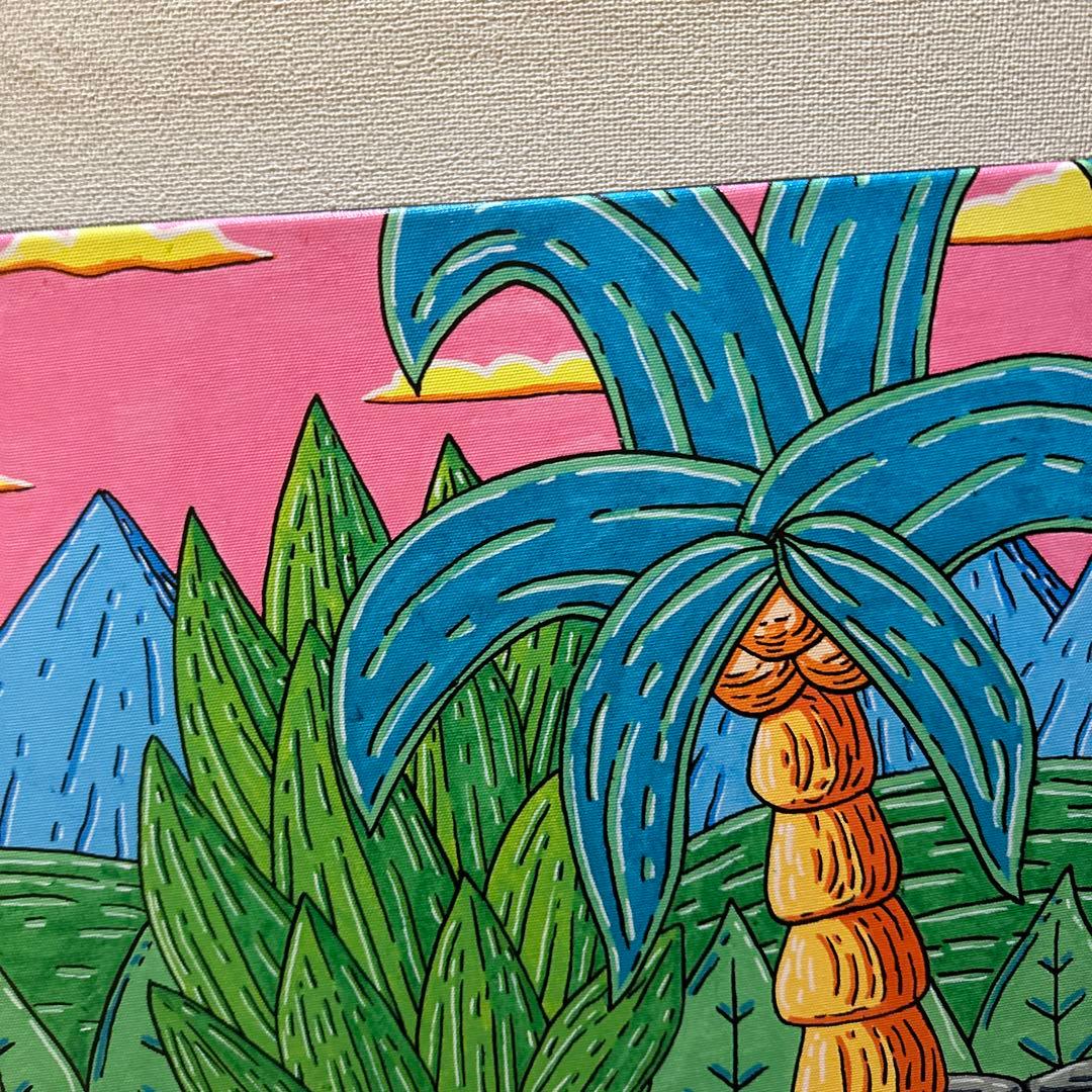 モルガ　MULGA インテリアアート　フラミンゴとパイナップルのアート
