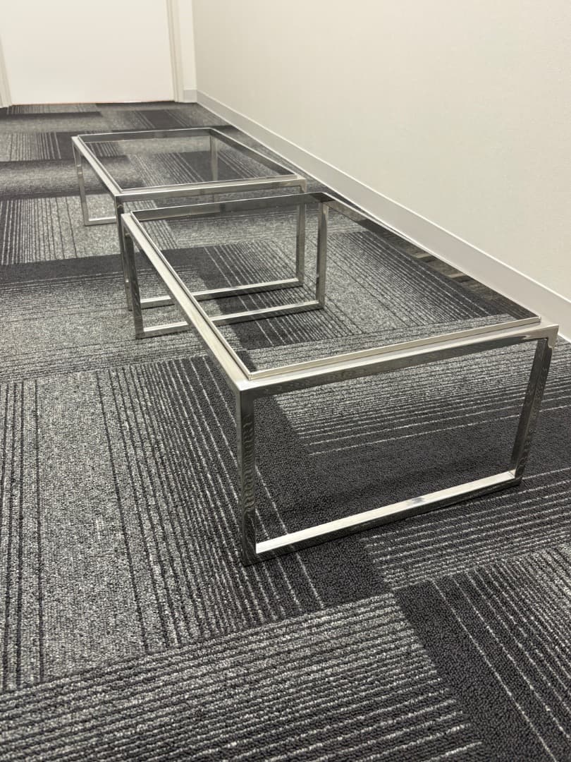 木製と金属フレームのコーヒートレイ