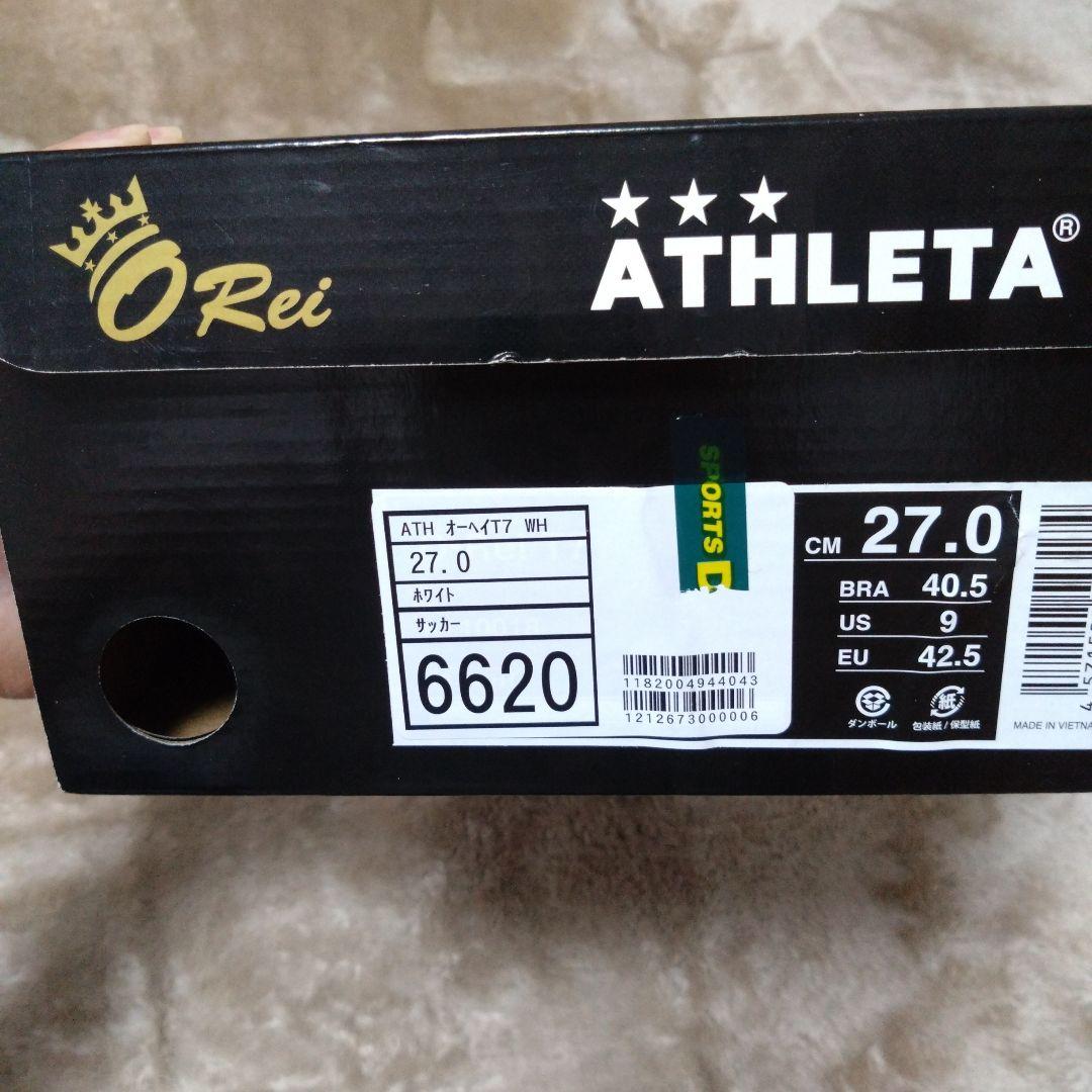 【新品•未使用】ATHLETA サッカースパイク 27cm オーヘイT7