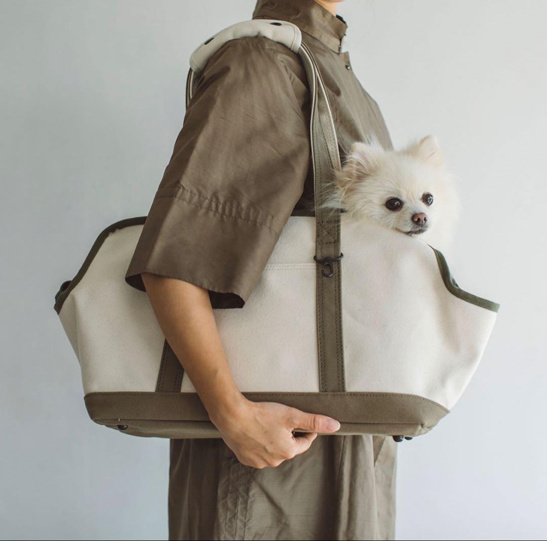 freestitch　スクエア トート　犬用キャンバスキャリーバッグ　底板ボア付
