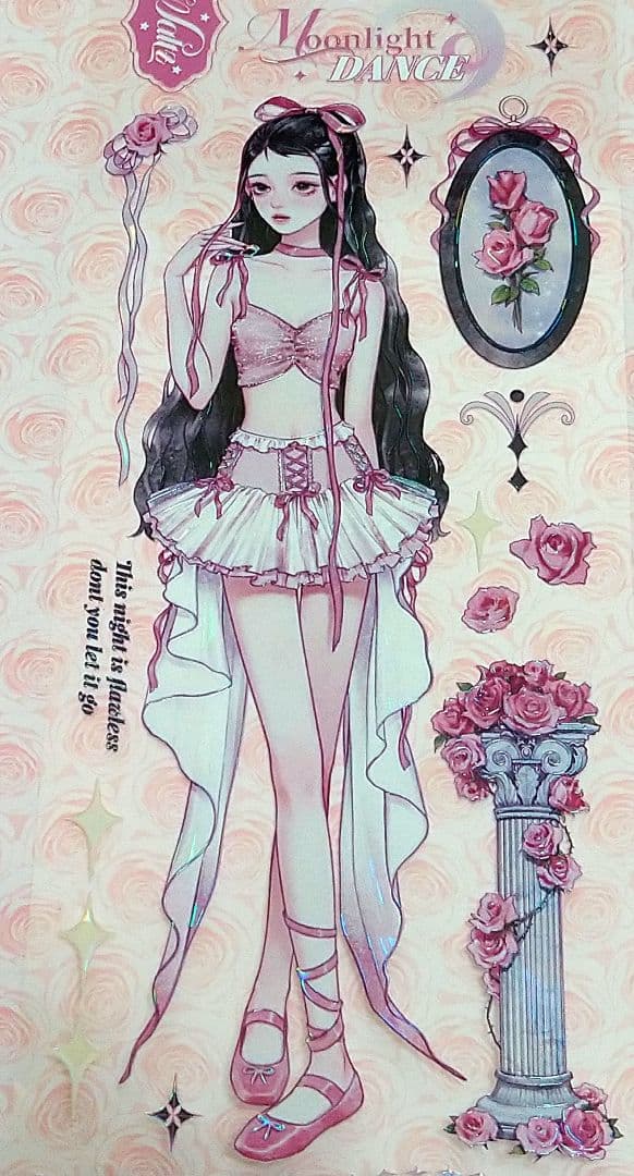 ✩再販✩J769＃足尖轻舞(贝壳光)切り売り海外人物マステ女の子