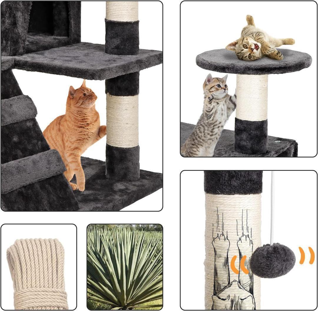 【M2942-88-56】キャットタワー 据え置き　高さ135cm　組み立て簡単