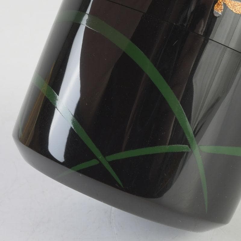 茶道具　山中塗　中村宗悦作　即中斎好写　蛍早苗蒔絵　雪吹棗　共布共箱　V9826