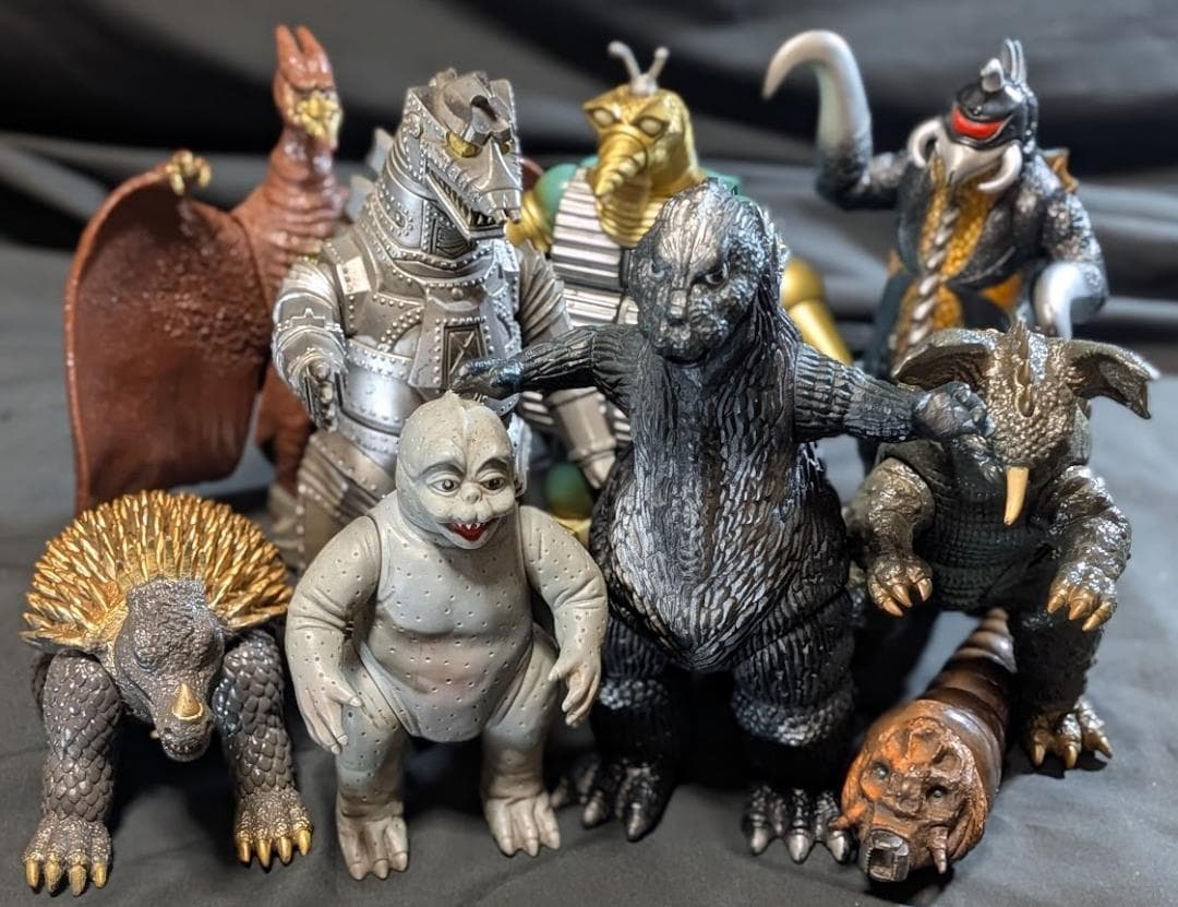 昭和ゴジラ・ミニラ・バラゴン・モゲラ・メカゴジラ他（バンダイ）ソフビ９体セット