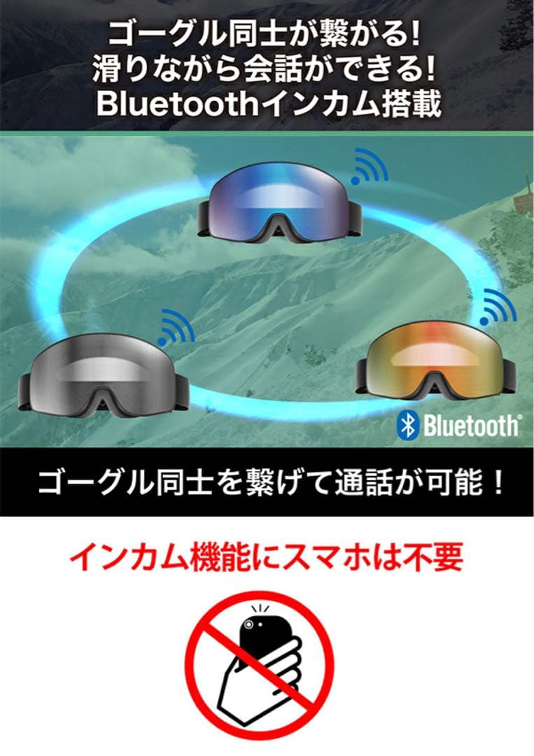 bone Bluetooth ゴーグル ミラーレンズ 2個セット