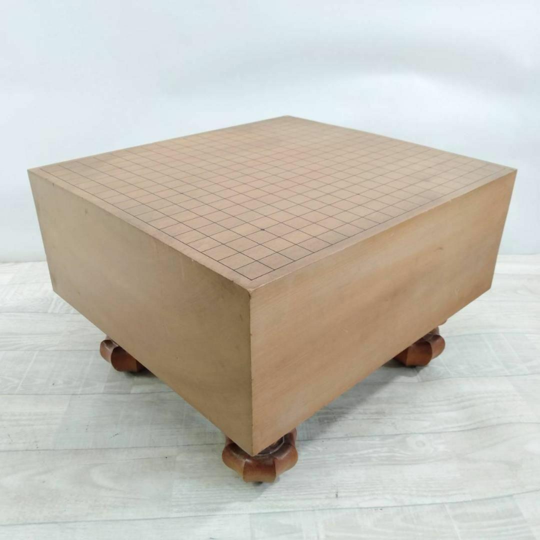 【良品】碁盤 5寸7分 厚み17.4cm 天然木 ３２号蛤碁石 板目木裏