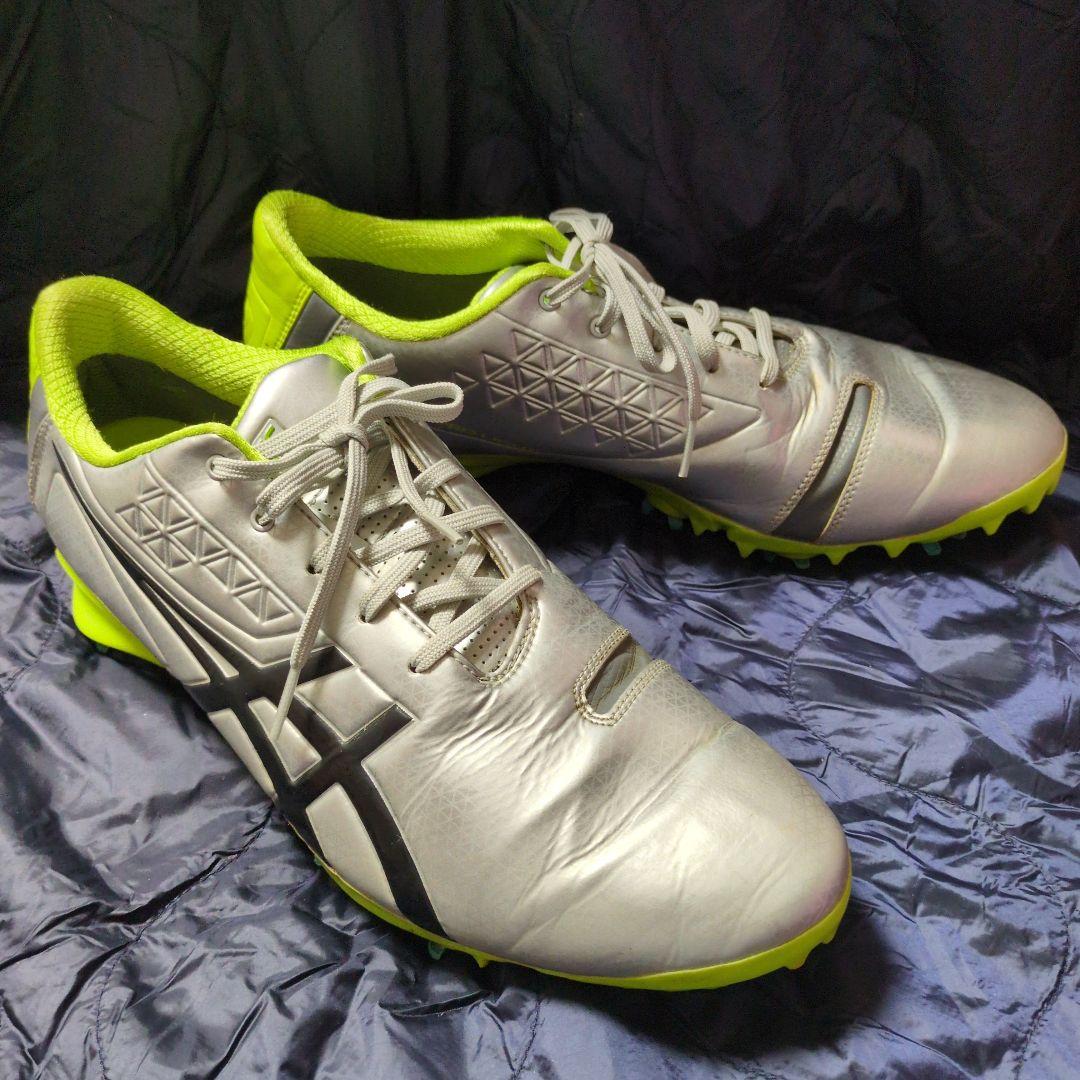 ASICS スパイクシューズ シルバー/ライムグリーン