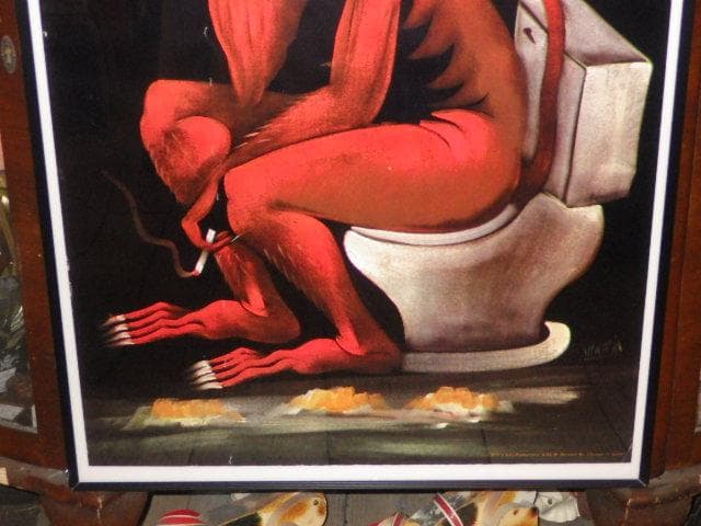 70’S★デビル★トイレ★タバコ★USA★ポスター★アート★悪魔★ビンテージ