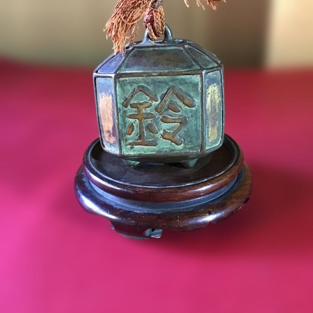 古銅　鍍金駅鈴　時代物　金運　福鈴　　　　　　B2