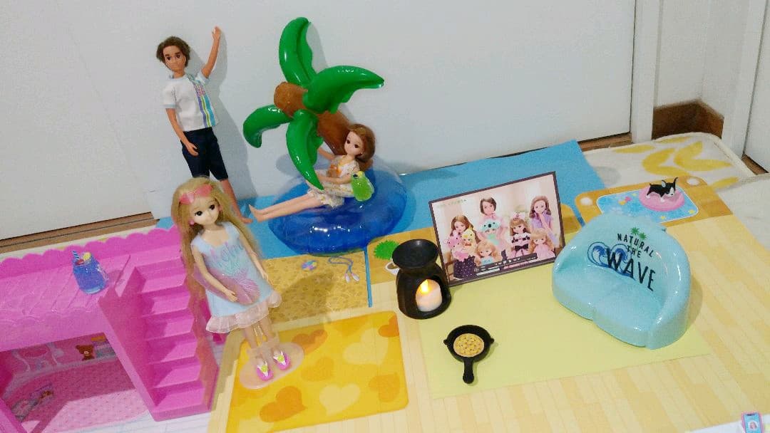 旧64 『テラスから海へ♪ビーチハウス』リカちゃんゆったりさん 音の出るキッチン