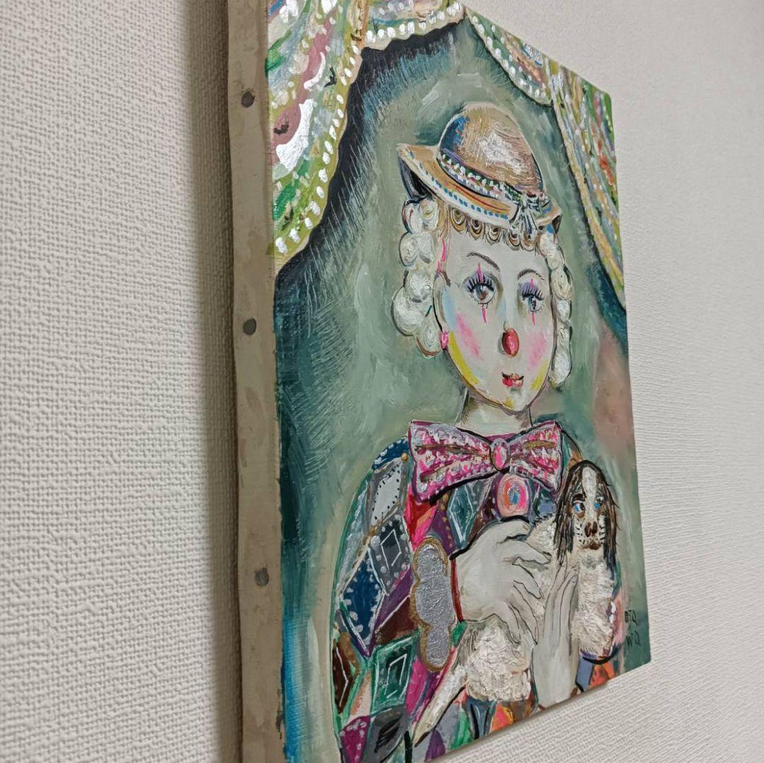 小澤勇寿郎　ピエロの子　美品の油絵