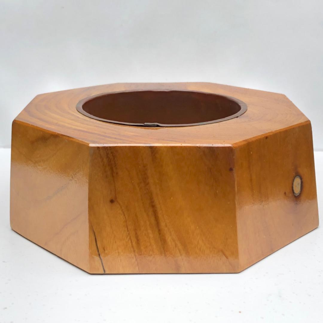 古民具　卓上火鉢　木製 八角形 小型　茶道