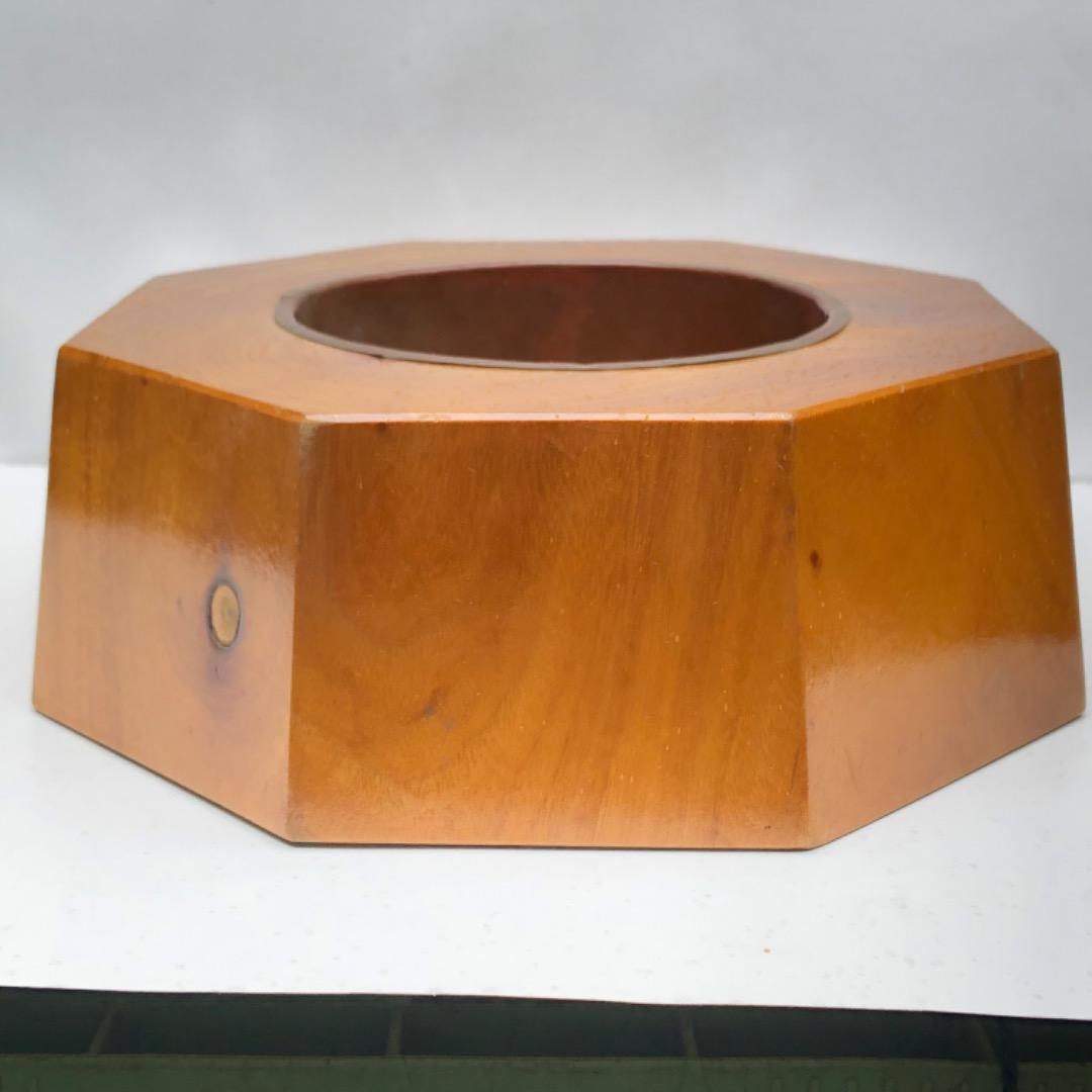 古民具　卓上火鉢　木製 八角形 小型　茶道