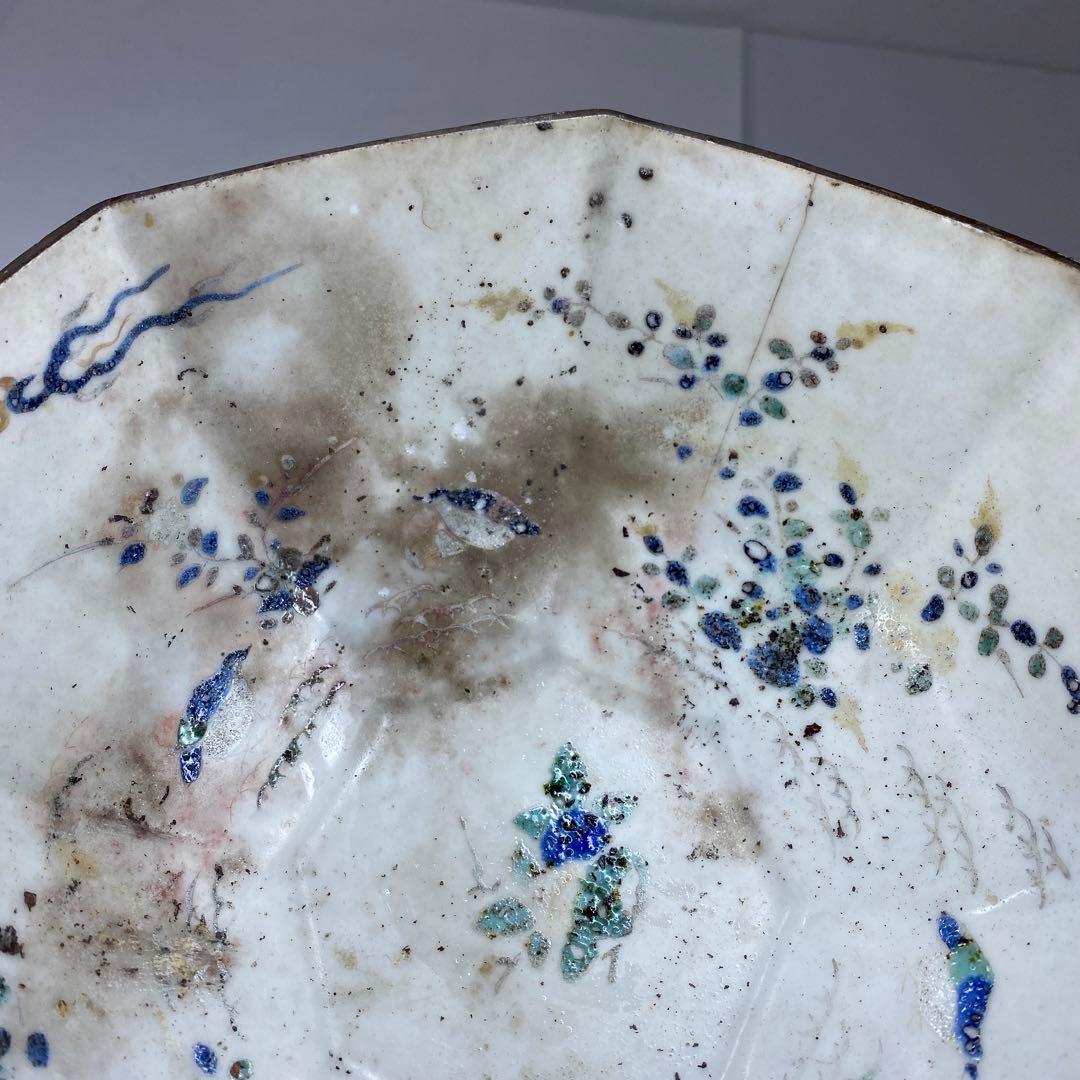 専用　江戸中期　柿右衛門八角鉢　幅約21.5㎝　東Y7-0312③タカチ