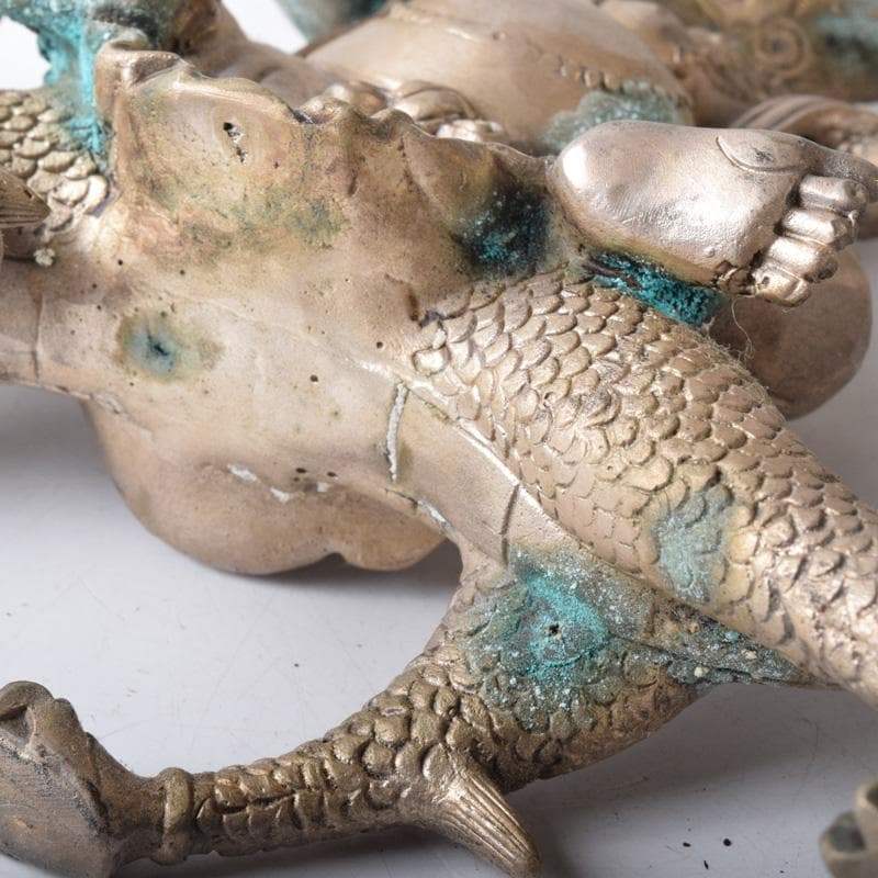 仏教美術　白銅　チベット仏　ヴァジュラパーニ　金剛手菩薩　仏像　V　7735