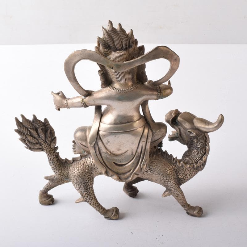 仏教美術　白銅　チベット仏　ヴァジュラパーニ　金剛手菩薩　仏像　V　7735