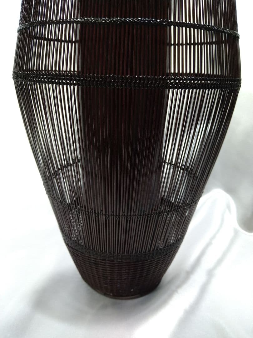 【稀少品】二代田辺竹雲斎 千集編瓜形 花籠 竹工芸品 美品 新品 芸術品