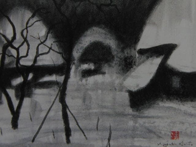 斎藤清、会津の冬、希少な額装用画集より、新品高級額装付、状態良好