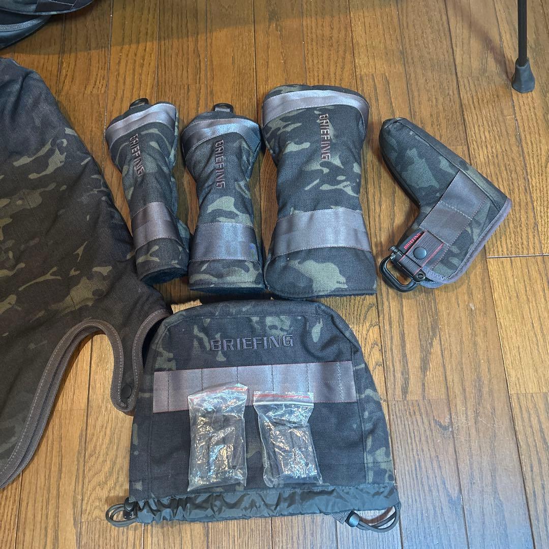 ブリーフィング　キャディバッグ CR-4 カモ柄 ヘッドカバーセット