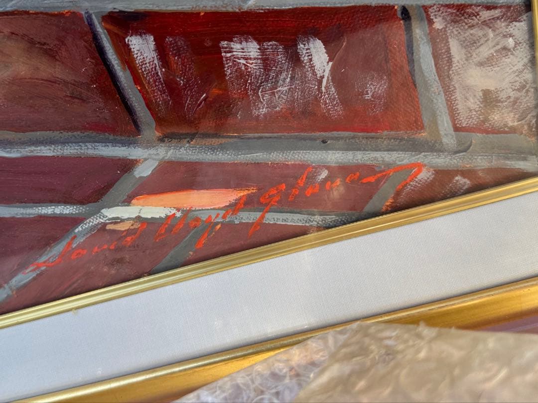 デイヴィッド・ロイド・グローバー 花で潤うパティオ　作品証明書付き